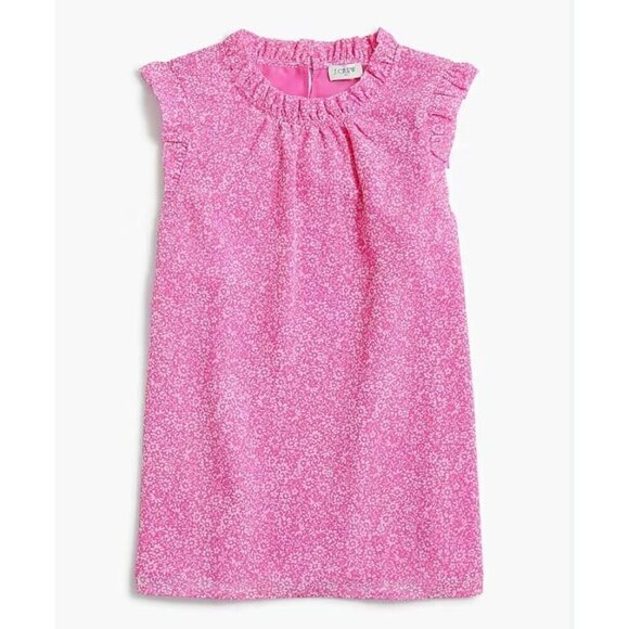 New J. Crew Size 2X Ruffleneck top Floral Pink Multi SU23 *Stain* - Picture 1 of 12